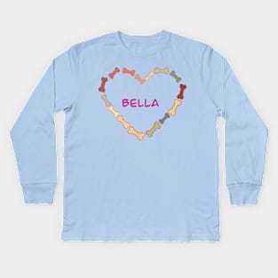 MY DOG OR CAT BELLA BOWL BED AND BANDANNA Kids Long Sleeve T-Shirt